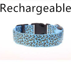 LED Dog Collar Safety Adjustable Nylon Leopard Pet Collar - Snoopy Doo