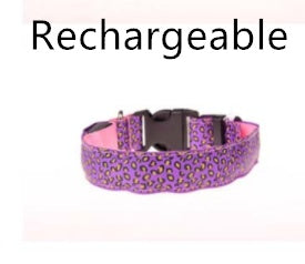 LED Dog Collar Safety Adjustable Nylon Leopard Pet Collar - Snoopy Doo