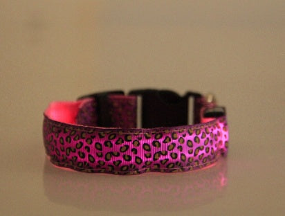 LED Dog Collar Safety Adjustable Nylon Leopard Pet Collar - Snoopy Doo