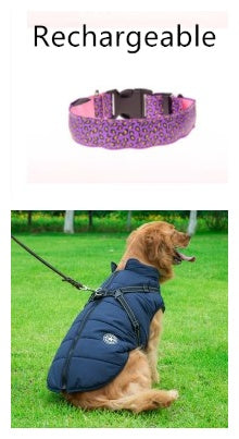 LED Dog Collar Safety Adjustable Nylon Leopard Pet Collar - Snoopy Doo