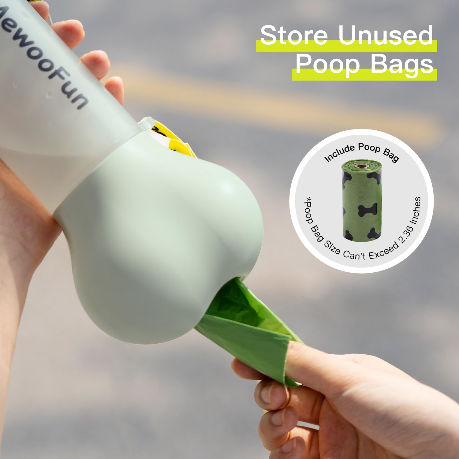 2-in-1 Leak-Proof Pet Water & Food Bottle with Poop Bag - Snoopy Doo